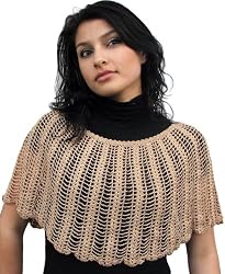 Handmade Shoulder Poncho - Precious Gold (100% Hand-crocheted)