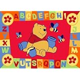 Luxury Childrens Character Winnie The Pooh ABC Red Disney Rug/Mat