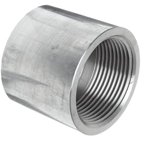 304 Stainless Steel Pipe Fitting, Cap, Class 1000, 3/4" NPT Female