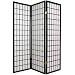Room Divider Ideas - 5ft. Window Pane Japanese Privacy Screen Room Divider - 3 Panel Black