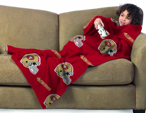 NFL San Francisco 49ers Youth Comfy Throw, Officially Licensed Blanket with Sleeves by Northwest