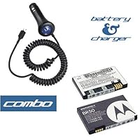 2 Pieces Value Combo Of Motorola V3 V3m V3c V3i V3x OEM Original Lithium-Ion Battery BR50 + OEM Original Vehicle Power Charger with IC Chip SYN0847
