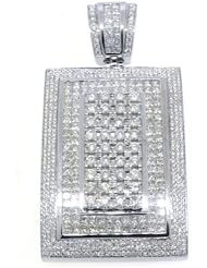 14k White Gold Invisible Diamond Pendant 8.38 Carats