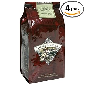 Coffee Masters Flavored Coffee, Strudel Delight Decaffeinated, Ground, 12-Ounce Valve Bag, (Pack of 4)