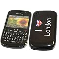 iTALKonline IMPERIAL SCHWARZ wei� ICH LIEBE LONDON Pattern Super Slim Hydro schwer Schutzh�lle Armour / Case / Skin / Cover / Shell f�r BlackBerry 8520 Curve, 9300 3G