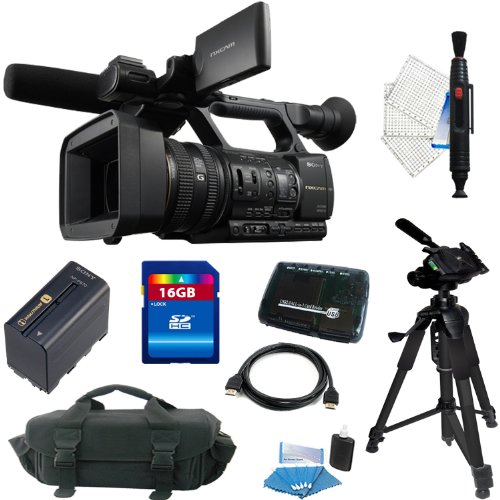 Sony HXR-NX5U NXCAM Digital HD Video Camcorder, 3.2 LCD + Genuine Sony NP-F970 Info-Lithium Battery Pack (6600mAh) + 16GB Premium Accessory Kit