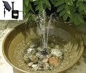 Solar powered water pump garden geature with battery backup for cloudy weather