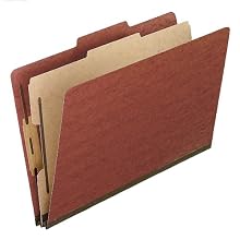 Pendaflex 2157R Pendaflex Pressboard Classification Folders, Legal, 4-Section, Red, 10/Box