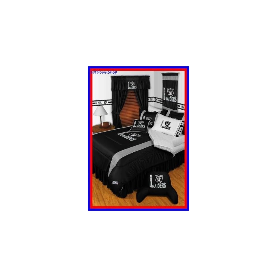Oakland Raiders 5pc Sl Queen Comforter Sheets Bed Set On Popscreen