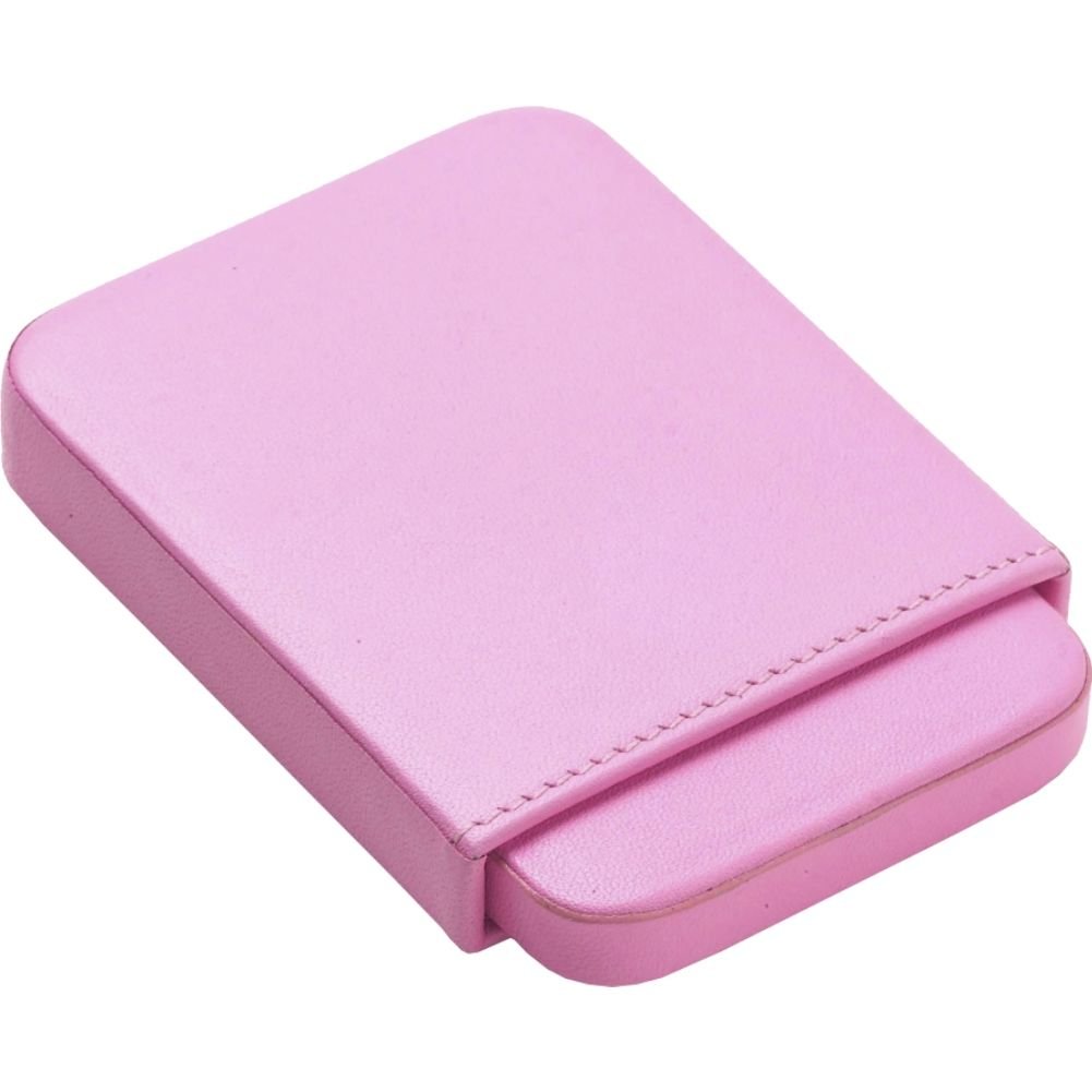 pink leather business card holder