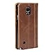 GMYLE Galaxy Note 4 Case, Book Case Vintage for Samsung Galaxy Note 4 IV N910 - Brown Classic Crazy Horse Pattern PU Leather Book style Stand Case Cover