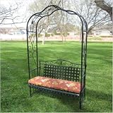 Mandalay Arbor Bench Cushion Fabric: Red/Green Stripe