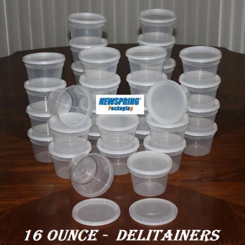 Delitainer 16 oz. Deli Food Containers w/ Lids - Pack of 36 By: Newspring