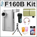 Flip Video F160W (White) 60-Minute Camcorder +Plus+ Deluxe Accessory Kit