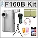 Flip Video F160W (White) 60-Minute Camcorder +Plus+ Deluxe Accessory Kit