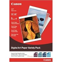 Canon Digital Art Photo Paper Variety Pack, 13 x 19 Inches, 20 Sheets (1822B001)