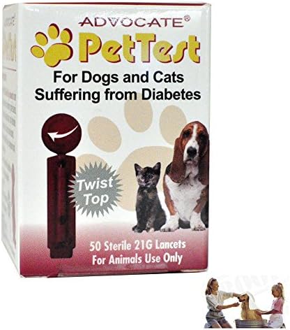 Advocate PetTest Monitoring Glucose Levels - Diabetes Testing Tools - Calibrated for Pets - with Free eOutletDeals Value Bundle. (50 Lancets)