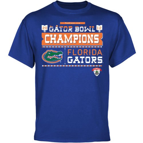 Florida Gators 2012 Gator Bowl Champions T-Shirt - Royal Blue (Small)