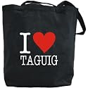 Canvas Tote Bag Black " Love Classic Taguig " Philippines City