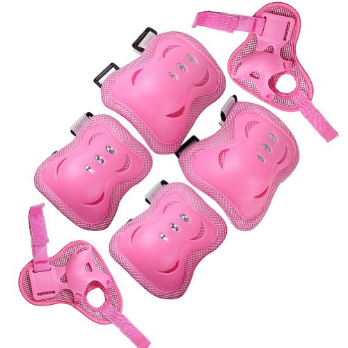 Nsstar 6pcs Kid Children Roller Bicycle Bike Skateboard Extreme Sports Bogu Protector Guards Pads Sport Protective Gear Safety Pad Safeguard Knee Elbow Wrist Support Pad Set