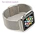 Apple Watch Band, Hapurs Stainless Steel Mesh Replacement Strap Wrist Band Metal Clasp Classic Polishing for Apple Watch (Silver 42mm)Included Adapters