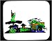 Decorated Mouse Pad with frog, green, party, drinking, house