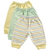 3-Pack Baby Pants, Yellow, 6-9 months
