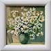 Miniature Oil on Canvas Painting - Camomiles Flowers