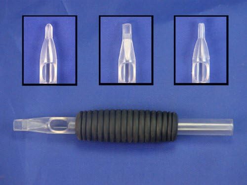 20 Disposable 7RS Round Shaders Tattoo Needles &amp; 5/8" (16mm) Sterile Grips Tube Tip 7R 7RT