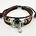November's Chopin Unique Beads Braided Leather Adjustable Wrap Bracelet
