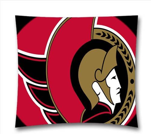 AM Kingdom Sports NHL Ottawa Senators Teams Square Decorative Throw Pillow Cushion Covers for Sofa and Bed, 18"x18"(45cmx45cm) Sports Theme 1717