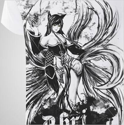 LOL League of Legends ninetailed fox Ahri T-shirt Short sleeves Top M Size