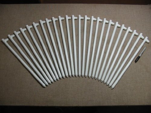 A 24 pack of White Wedding Tent Stakes ......Steel.....18