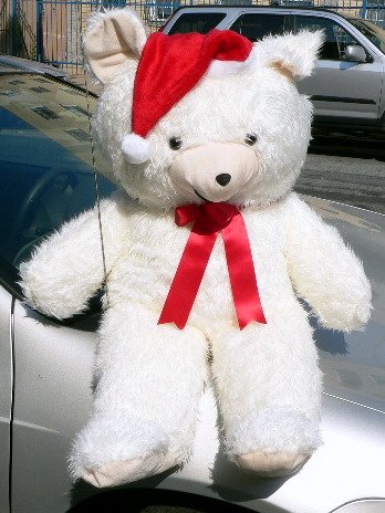 51G%2BSlJy8eL GIANT BIG 42 CHRISTMAS HOLIDAY TEDDY BEAR GIANT STUFFED ANIMAL PLUSH TOY   WEARS RED SANTA HAT   BEAUTIFUL WHITE FUR   AMERICAN MADE IN THE USA AMERICA