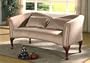 Traditional Nailhead Trim Tan Velvet Loveseat Bench