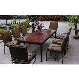 Darlee Malibu Granite Aluminum Outdoor Patio Dining Set With Cushions - 90 Inch Rectangular - Antique Bronze