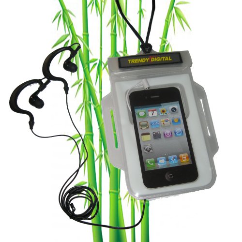TrendyDigital H2OProof(TM) Audio Waterproof Case for iPhone with Padding, Built in Headphone Adapter, Removable Strap, detachable Armband for iPhone 3, iPhone 4, iPhone 4S, iPod Touch, Nokia Lumia 900, Nokia Lumia 800, and other Android Smartphone / DROID, with Gym / Sport / Jogging Armband (White)