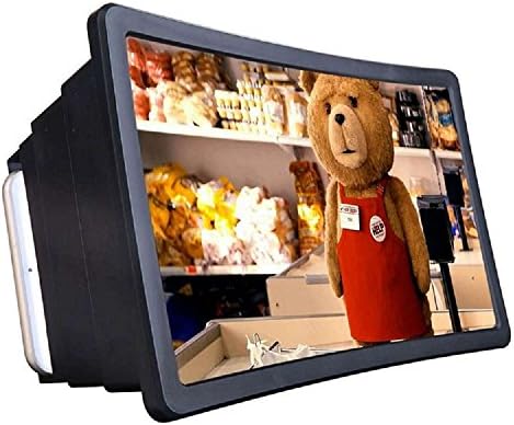 Ontodex Upgraded Version Anti-light Leakage Portable Mobile Phone Screen 3D Magnifier Screen Enlarge HD Folding Amplifier Smartphone Stand- Black