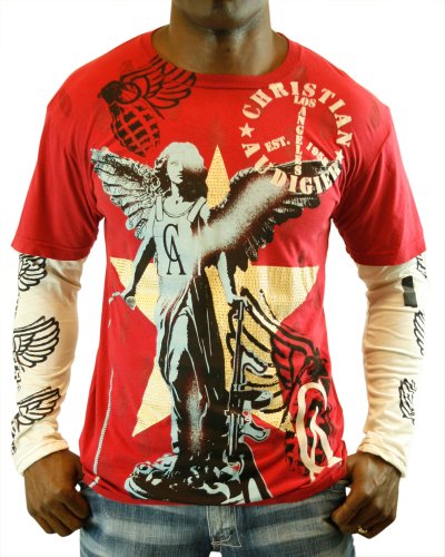 Christian Audigier 8 Double Sleeve Platinum Men's Shirt