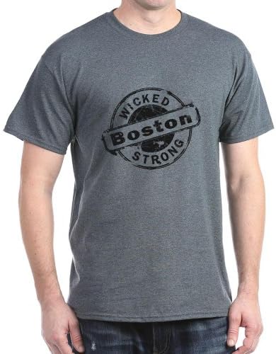 CafePress Boston Wicked Strong Dark T-Shirt - L Charcoal