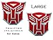 Transformers 2 X Autobots Aluminum LARGE Emblems (Pair) in Red