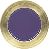 Caspari 13-inch Lacquer Charger, Gold with Plum