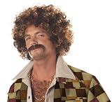 California Costumes Men's Disco Dirt Bag Wig & Moustache,Blonde/Brown,One Size