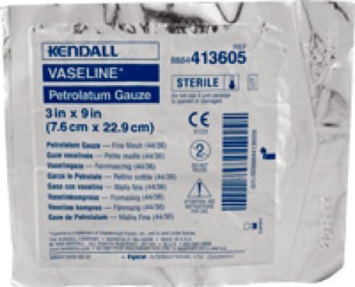Kendall Healthcare Vaseline Sterile Nonadherent Petrolatum Gauze Strip 3" W x 9" L (1 Each)