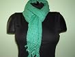 Green Viscose/Cotton Yarn Dyed Scarf