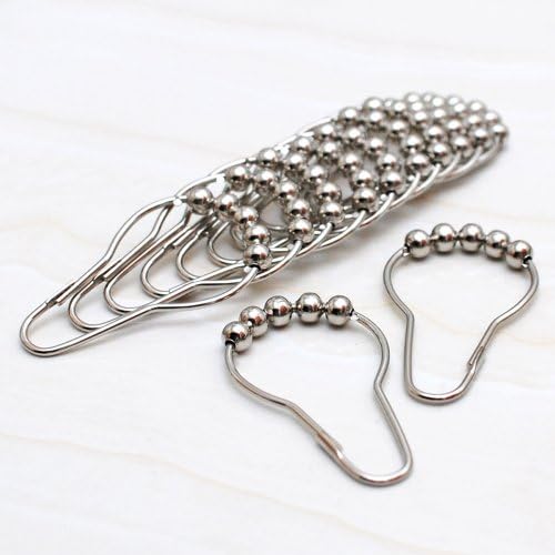 Noemie Hogar 71" X 71" Polyester Fabric Duck Shadow Shower Curtain With Set of 12 Roller Shower Curtain Rings