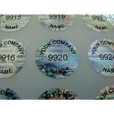 1000 Custom Printed Tamper Evident Bright Silver Round Hologram Labels/Stickers ~ Labelogix USA