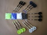 12 Stueck Soft-Dartpfeile Silberpfeil mit Pentathlon Fly 17 gramm gemischt + 100 kurze spitzen Dartset_01_34