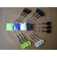 12 St�ck Soft-Dartpfeile Silberpfeil mit Pentathlon Fly 17 gramm gemischt + 100 kurze spitzen Dartset_01_34