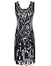 PrettyGuide Women's 1920s Gatsby Sequin Art Deco Scalloped Hem Inspired Flapper Dress